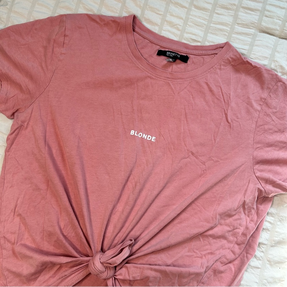 Brunette the Label “BLONDE” Graphic Tee | Dusty Rose | Size S/M